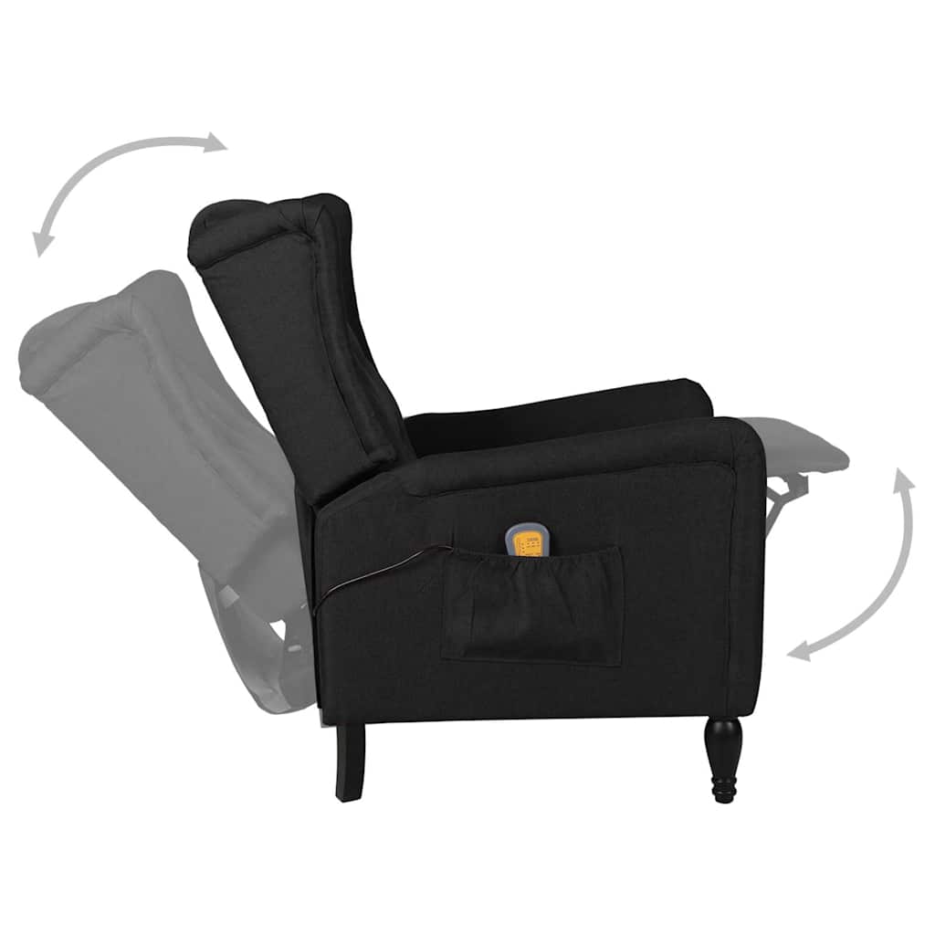 Massage Reclining Chair Black Fabric