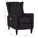 Massage Reclining Chair Black Fabric - Extra Image