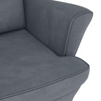 Rocking Chair Wingback Dark Grey Velvet and Solid Wood