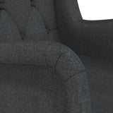 Armchair with Solid Rubber Wood Feet Black Fabric