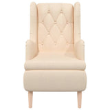 Armchair with Solid Rubber Wood Feet Cream Fabric