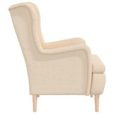 Armchair with Solid Rubber Wood Feet Cream Fabric