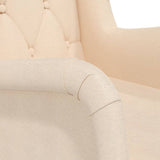 Armchair with Solid Rubber Wood Feet Cream Fabric
