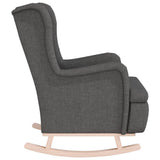 Armchair with Solid Rubber Wood Rocking Legs Dark Grey Fabric - Top-Down View