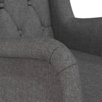 Armchair with Solid Rubber Wood Rocking Legs Dark Grey Fabric