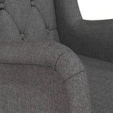 Armchair with Solid Rubber Wood Rocking Legs Dark Grey Fabric - Rear View