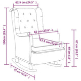Armchair with Solid Rubber Wood Rocking Legs Dark Grey Fabric - Low Angle