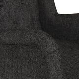 Armchair with Solid Rubber Wood Rocking Legs Black Fabric