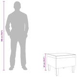 Stool with Wooden Legs Light Grey Fabric