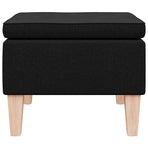 Stool with Wooden Legs Black Fabric
