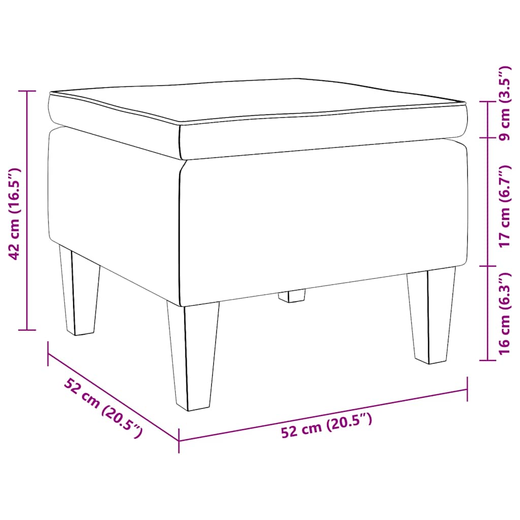Stool with Wooden Legs Black Fabric
