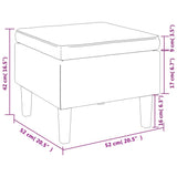 Stool with Wooden Legs Cream Fabric