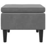Stool with Wooden Legs Dark Grey Velvet