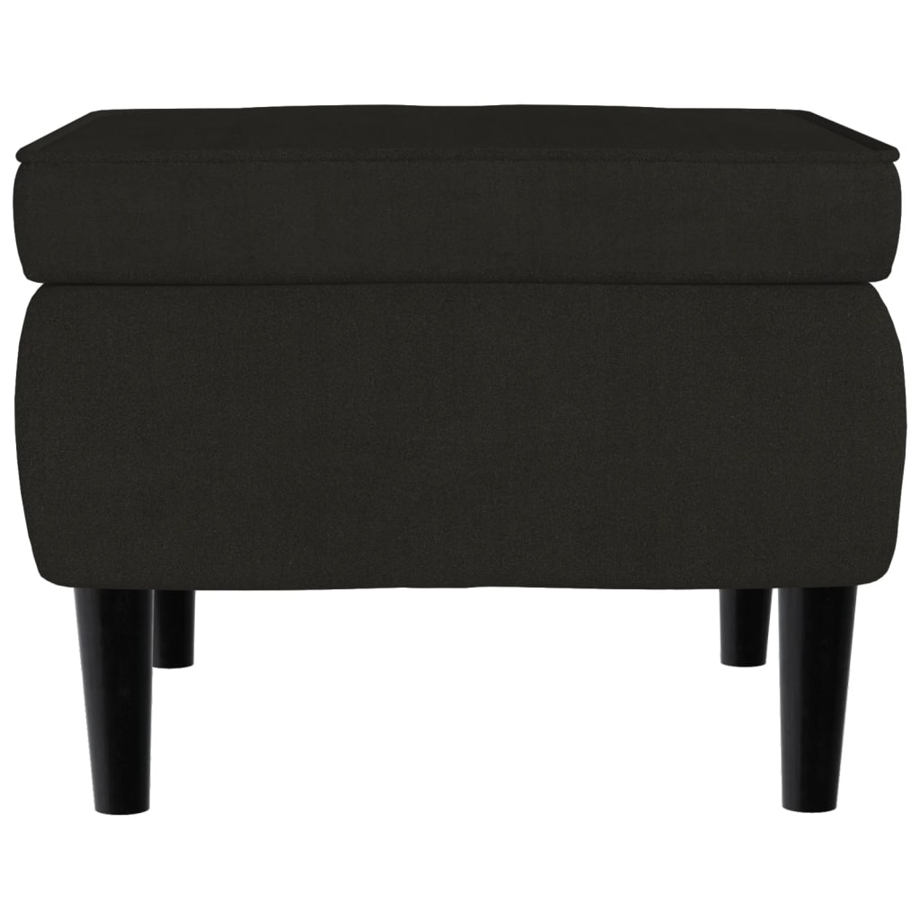 Stool with Wooden Legs Black Velvet