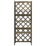 Trellis with Shelves Grey 55x30x140 cm Solid Fir Wood