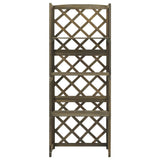 Trellis with Shelves Grey 55x30x140 cm Solid Fir Wood - Front View