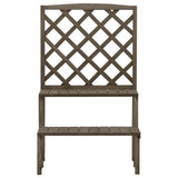 Plant Stand with Trellis Grey 70x42x115 cm Solid Fir Wood - Front View