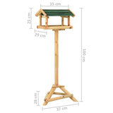 Bird Feeder with Stand 37x28x100 cm Solid Fir Wood - Close-Up Angle
