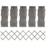 Trellis Fences 5 pcs Grey Solid Firwood 180x30 cm