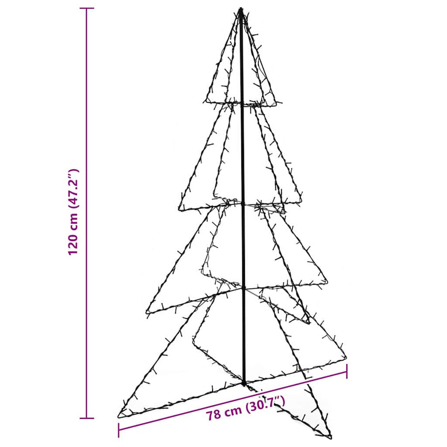 Christmas Cone Tree 160 LEDs Indoor and Outdoor 78x120 cm