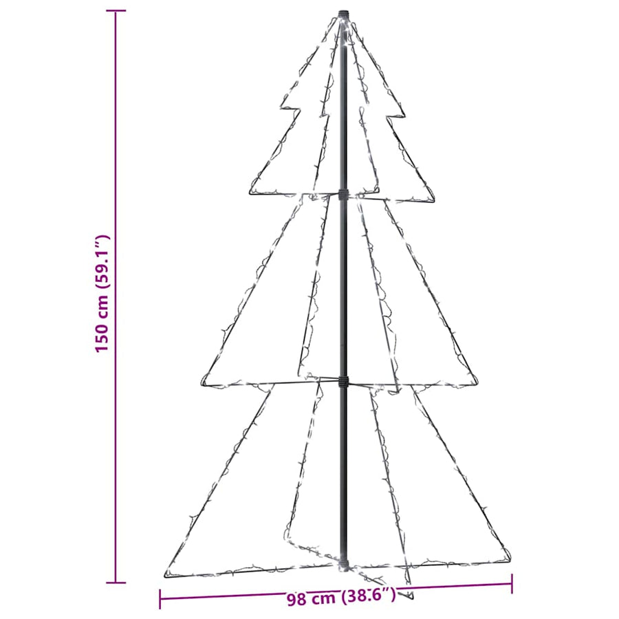 Christmas Cone Tree 200 LEDs Indoor and Outdoor 98x150 cm
