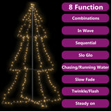 Christmas Cone Tree 240 LEDs Indoor and Outdoor 118x180 cm - Top-Down View