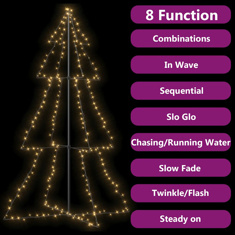 Christmas Cone Tree 240 LEDs Indoor and Outdoor 118x180 cm