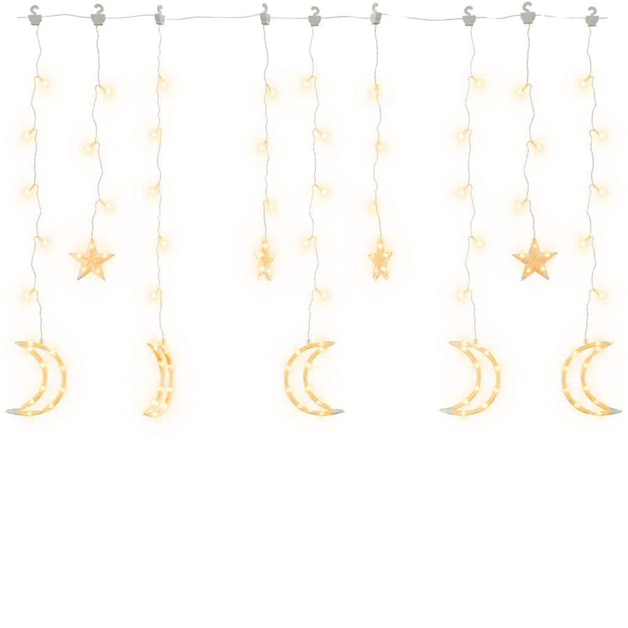 Star and Moon Fairy Lights Remote Control 138 LED Warm White