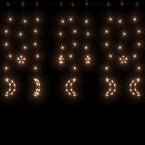 Star and Moon Fairy Lights Remote Control 138 LED Warm White