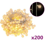 Globe Fairy String Lights 20m 200 LED Warm White 8 Function - Front View