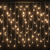 LED Curtain Icicle Lights 10m 400 LED Warm White 8 Function - Rear View