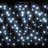 LED Curtain Icicle Lights 10m 400 LED Cold White 8 Function - Top-Down View