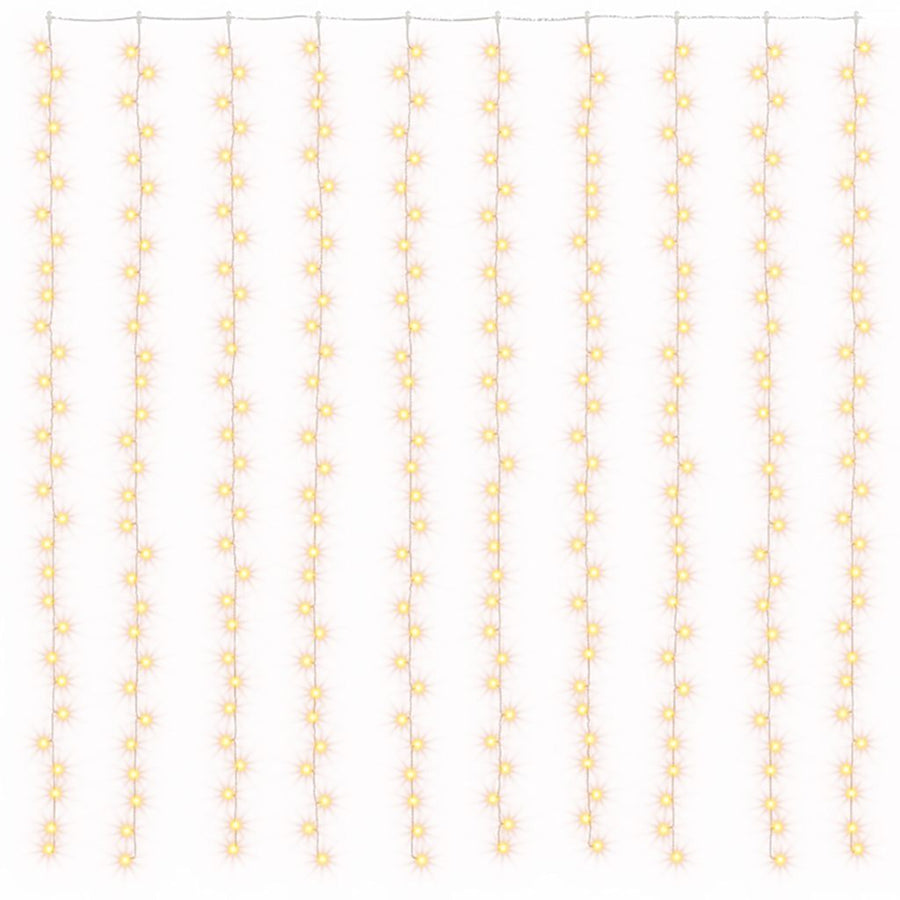 LED Curtain Fairy Lights 3x3m 300 LED Warm White 8 Function