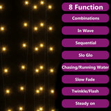 Solar Fairy Lights 2 pcs 2x200 LED Warm White Indoor Outdoor - Top-Down View