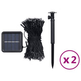 Solar Fairy Lights 2 pcs 2x200 LED Warm White Indoor Outdoor - Close-Up Angle