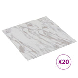 Self-adhesive Flooring Planks 20 pcs PVC 1.86 m² White Marble - Front View