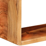 3 Piece Wall Cube Shelf Set Soild Acacia Wood - Rear View