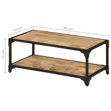 Coffee Table 90x45x35 cm Solid Rough Mango Wood - Low Angle