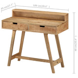 Desk 100x45x90 cm Solid Rough Mango Wood - Extra Image
