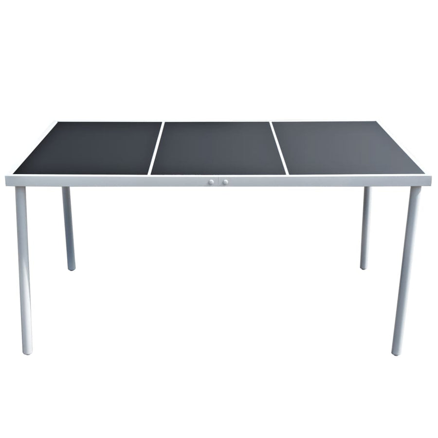 5 Piece Outdoor Dining Set Steel Black