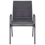 7 Piece Outdoor Dining Set Steel Anthracite - 45-Degree Angle