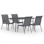 5 Piece Outdoor Dining Set Steel Anthracite