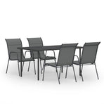 5 Piece Outdoor Dining Set Steel Black