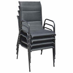 5 Piece Outdoor Dining Set Steel Black