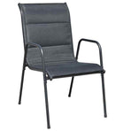 5 Piece Outdoor Dining Set Steel Black