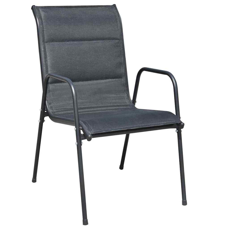 5 Piece Outdoor Dining Set Steel Black