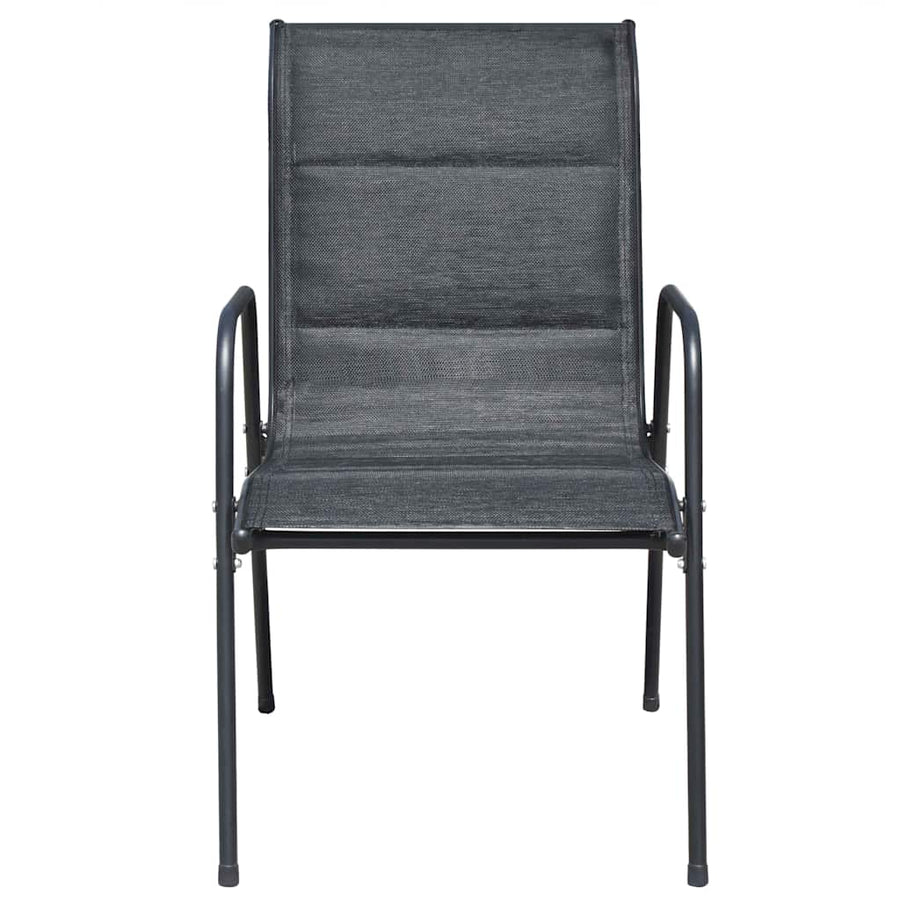 5 Piece Outdoor Dining Set Steel Black