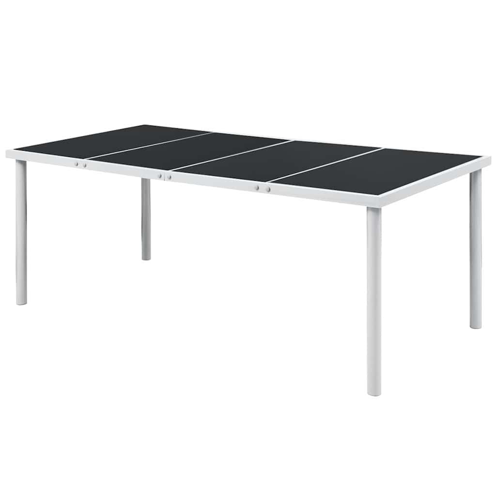 7 Piece Outdoor Dining Set Steel Black