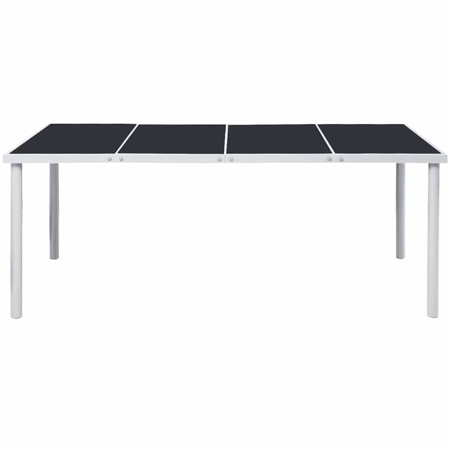 7 Piece Outdoor Dining Set Steel Black