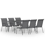 7 Piece Outdoor Dining Set Steel Anthracite